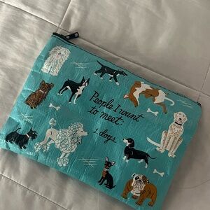 Dog-Themed Zipper Pouch - Blue